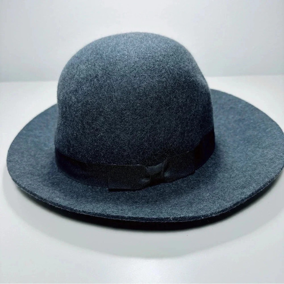 Banana Republic Womens Size M/L Wool Wide Brim Grey Fedora Hat